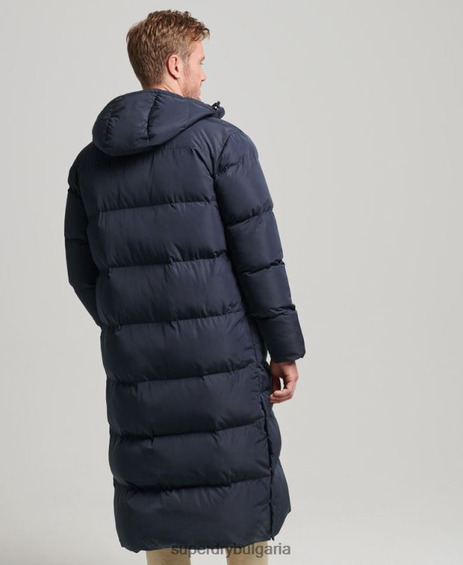 Superdry облекло N00H1058 военноморски флот мъже много дълго пухено палто