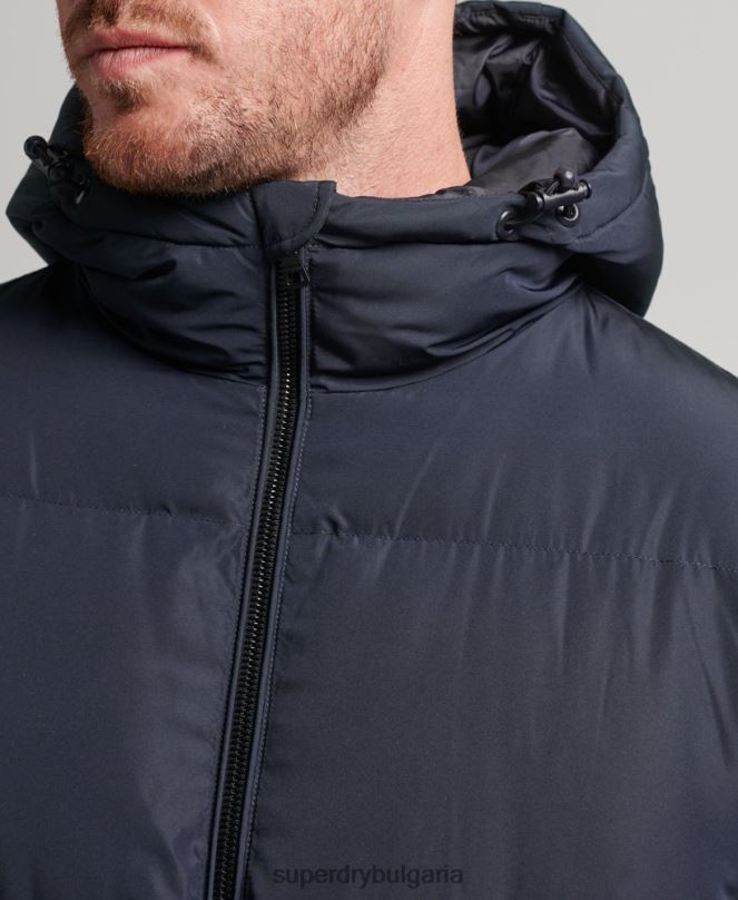 Superdry облекло N00H1058 военноморски флот мъже много дълго пухено палто