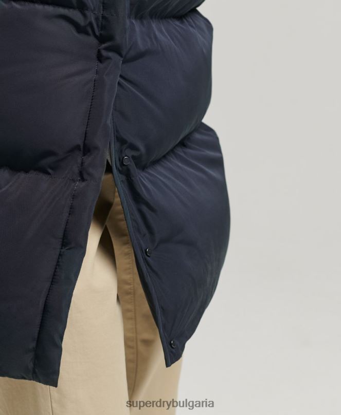 Superdry облекло N00H1058 военноморски флот мъже много дълго пухено палто