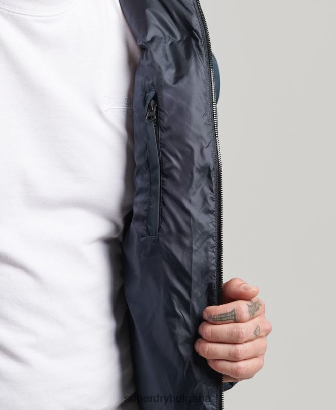 Superdry облекло N00H1058 военноморски флот мъже много дълго пухено палто