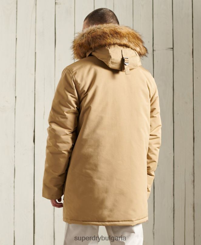 Superdry облекло N00H1079 бежово мъже палто парка everest