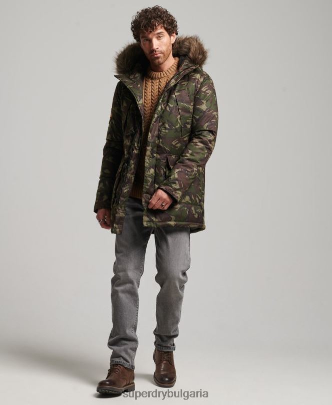 Superdry облекло N00H1080 каки мъже палто парка everest