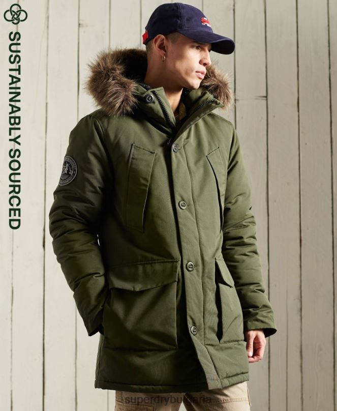 Superdry облекло N00H1081 каки мъже палто парка everest