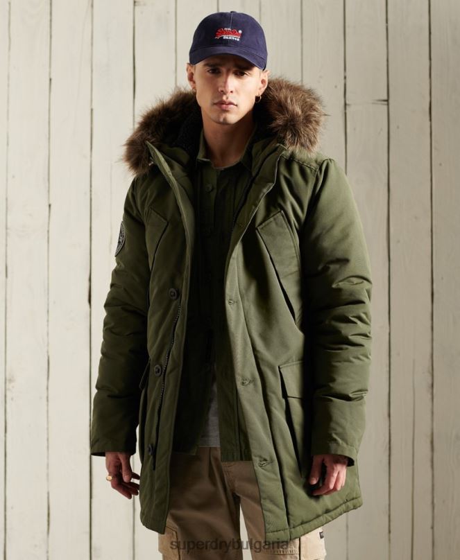 Superdry облекло N00H1081 каки мъже палто парка everest