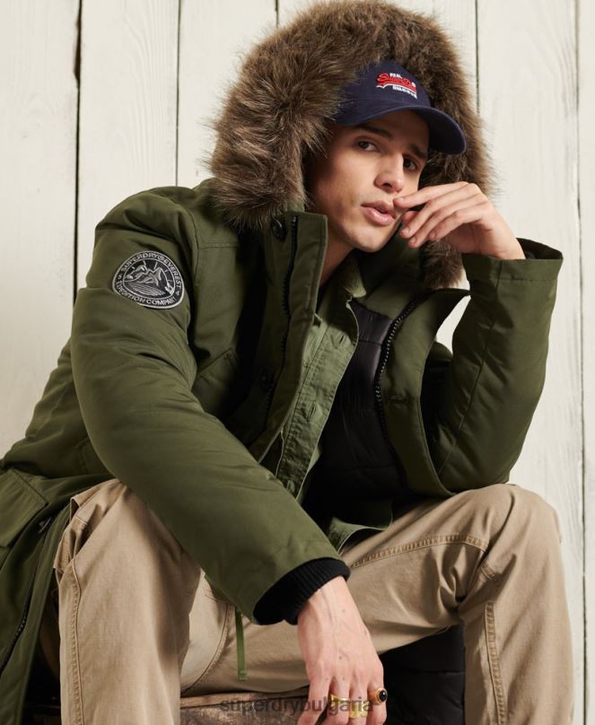 Superdry облекло N00H1081 каки мъже палто парка everest