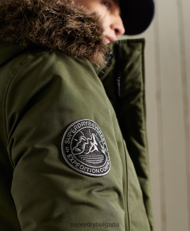 Superdry облекло N00H1081 каки мъже палто парка everest
