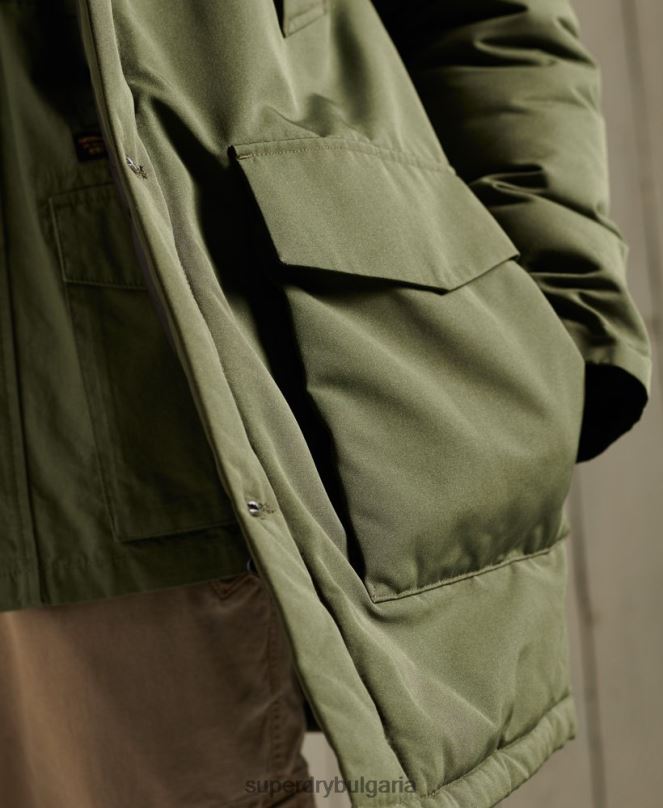 Superdry облекло N00H1081 каки мъже палто парка everest