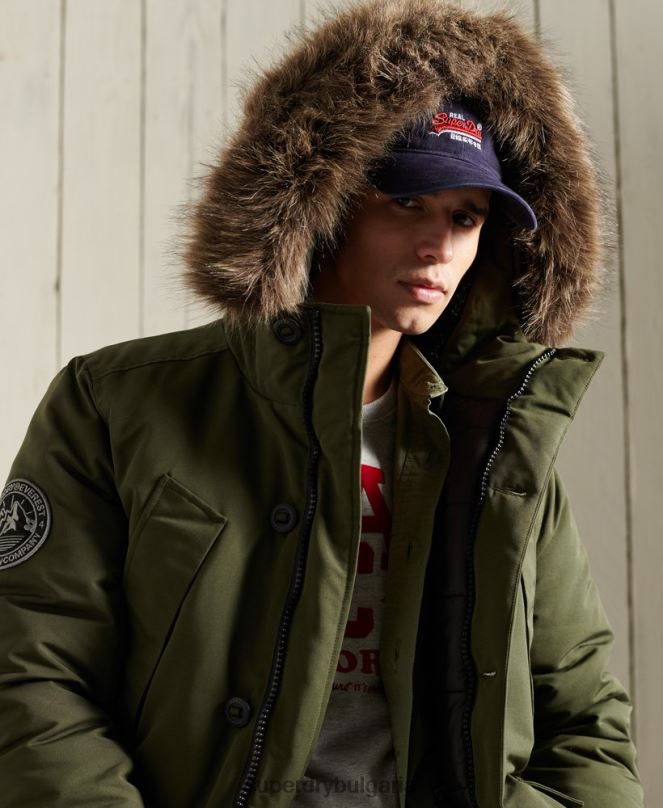 Superdry облекло N00H1081 каки мъже палто парка everest