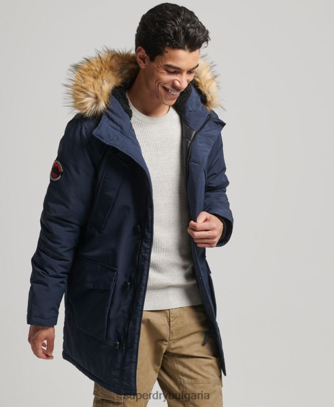 Superdry облекло N00H1097 военноморски флот мъже палто парка everest
