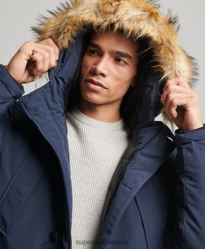 Superdry облекло N00H1097 военноморски флот мъже палто парка everest