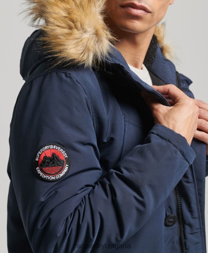 Superdry облекло N00H1097 военноморски флот мъже палто парка everest