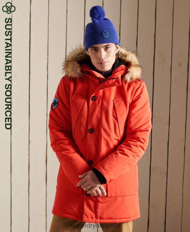 Superdry облекло N00H1098 оранжево мъже палто парка everest
