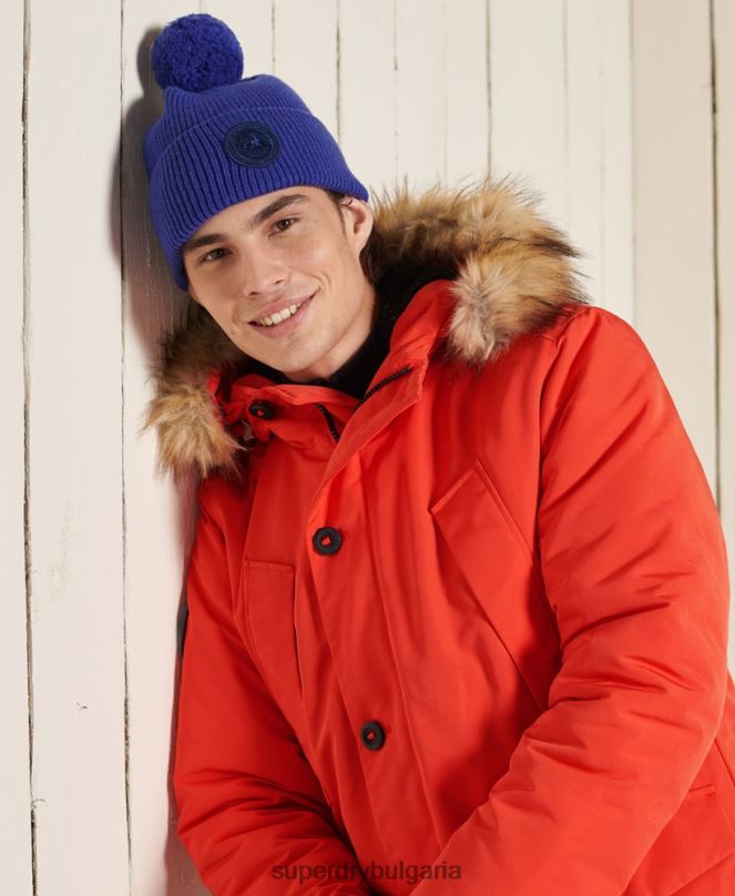 Superdry облекло N00H1098 оранжево мъже палто парка everest