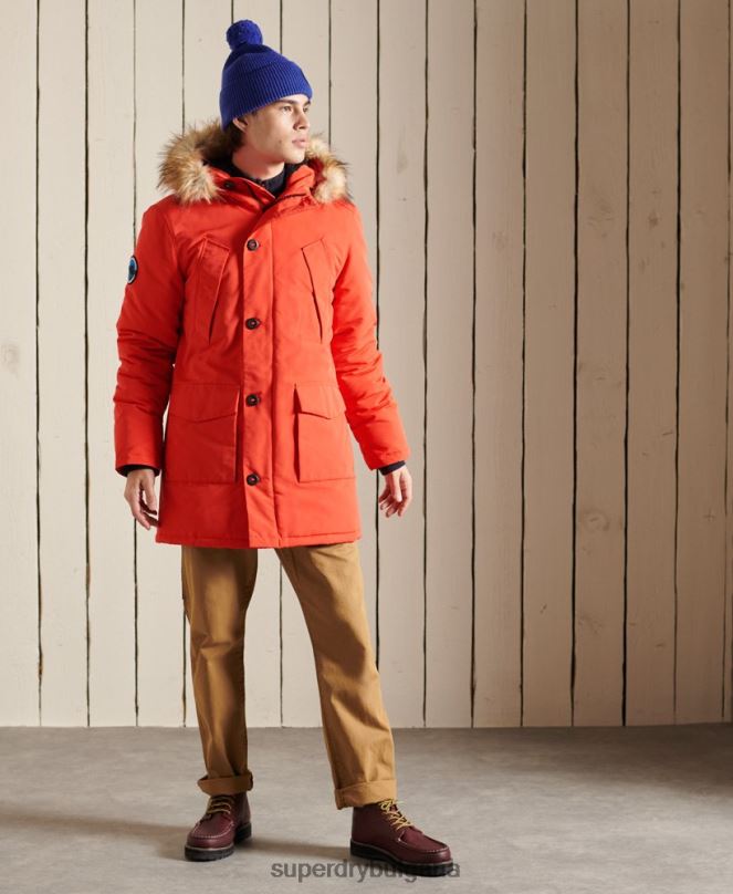 Superdry облекло N00H1098 оранжево мъже палто парка everest