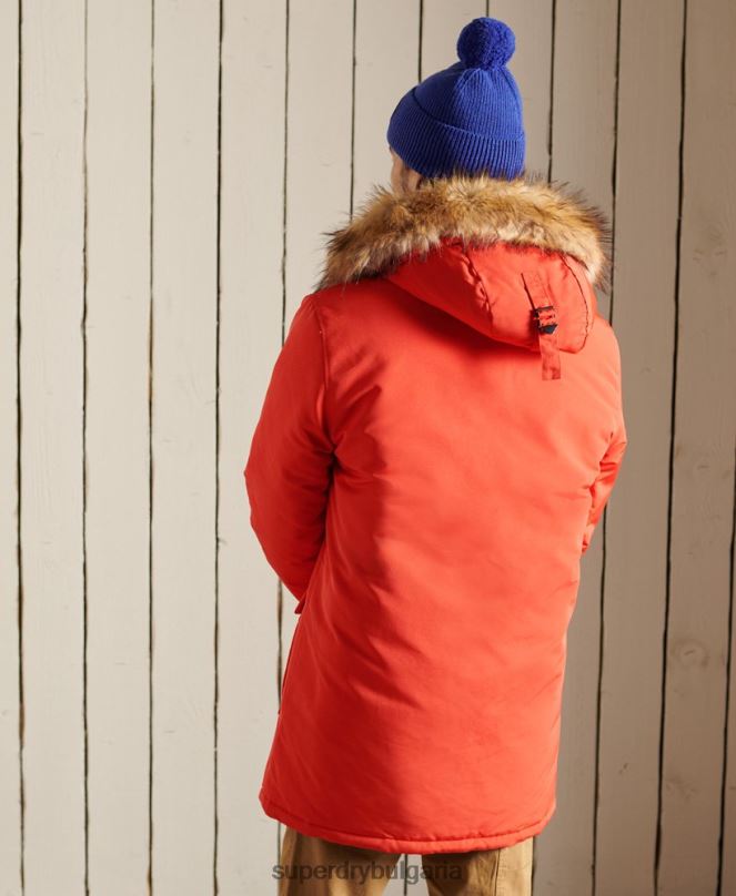 Superdry облекло N00H1098 оранжево мъже палто парка everest