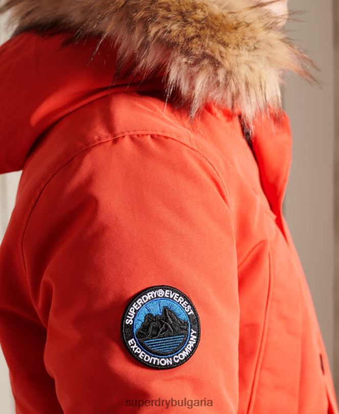 Superdry облекло N00H1098 оранжево мъже палто парка everest