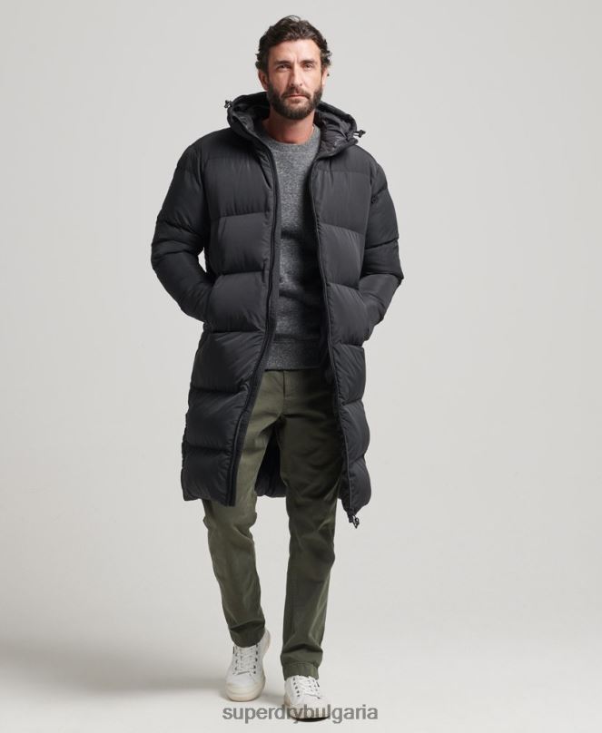 Superdry облекло N00H1123 черен мъже дълга завивка