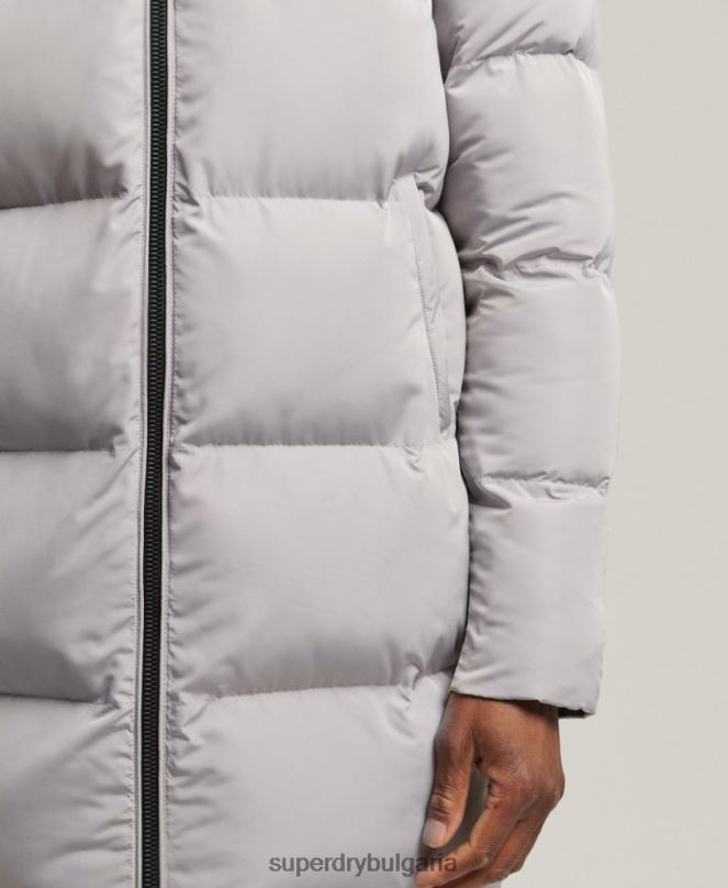 Superdry облекло N00H1124 светло сив мъже дълга завивка
