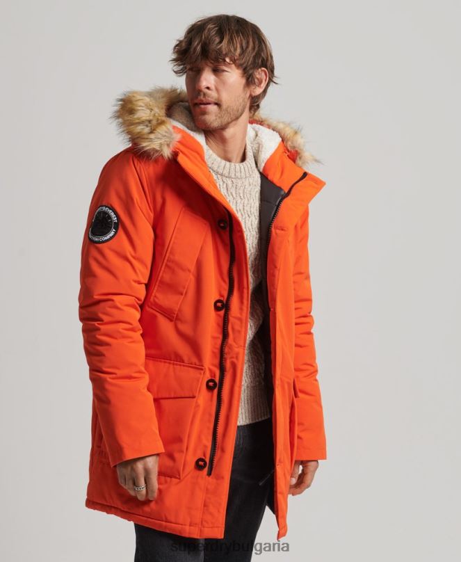 Superdry облекло N00H1126 оранжево мъже палто парка everest