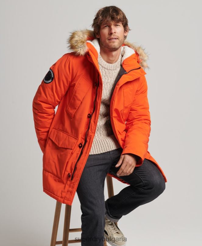 Superdry облекло N00H1126 оранжево мъже палто парка everest