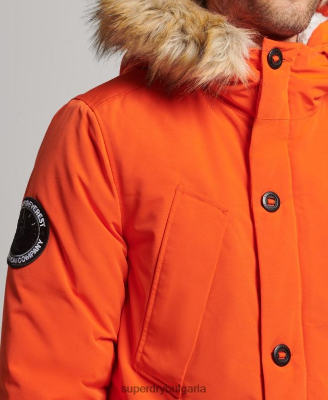 Superdry облекло N00H1126 оранжево мъже палто парка everest