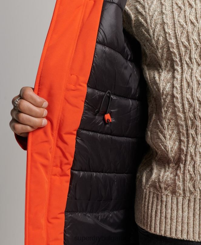Superdry облекло N00H1126 оранжево мъже палто парка everest