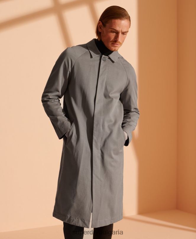 Superdry облекло N00H1148 светло сив мъже лимитирана серия класическо палто Mac