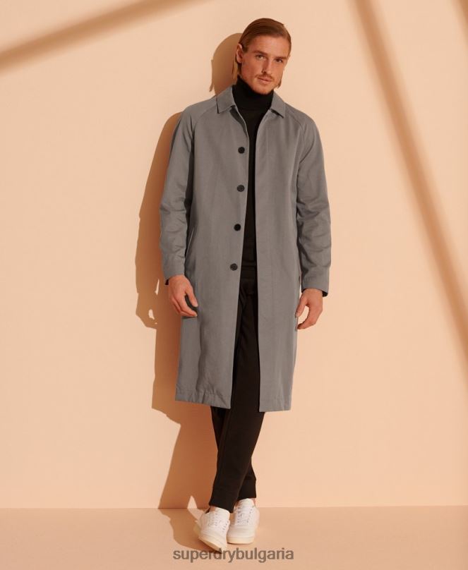 Superdry облекло N00H1148 светло сив мъже лимитирана серия класическо палто Mac