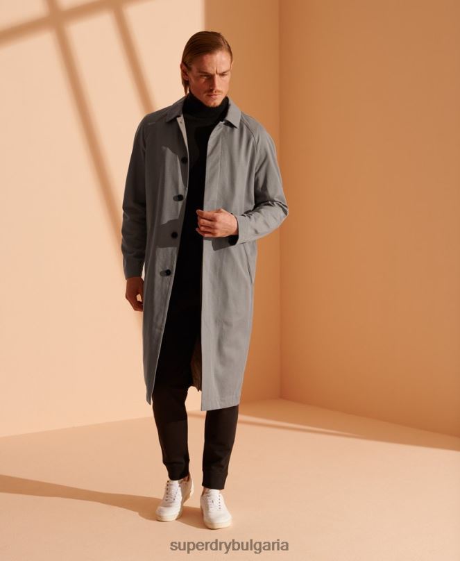 Superdry облекло N00H1148 светло сив мъже лимитирана серия класическо палто Mac