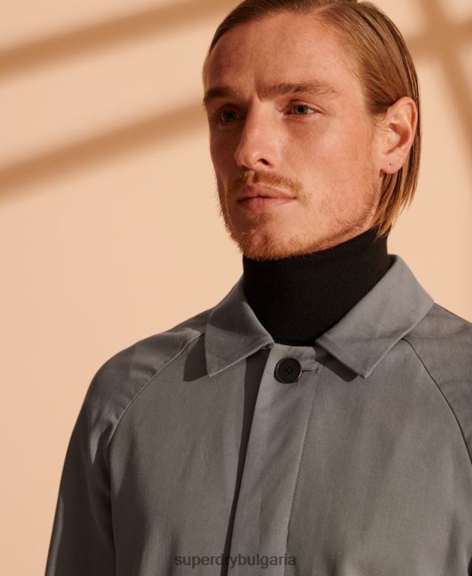 Superdry облекло N00H1148 светло сив мъже лимитирана серия класическо палто Mac