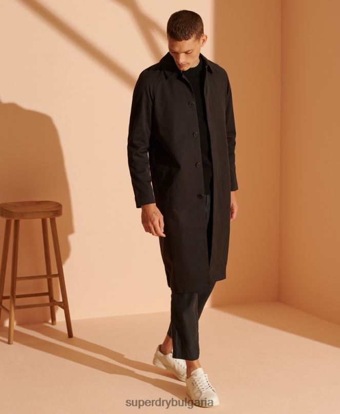Superdry облекло N00H1149 черен мъже лимитирана серия класическо палто Mac