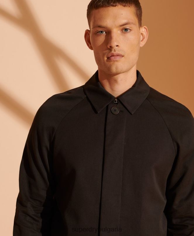 Superdry облекло N00H1149 черен мъже лимитирана серия класическо палто Mac