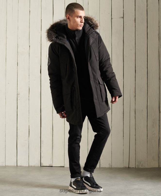 Superdry облекло N00H1157 черен мъже палто парка everest