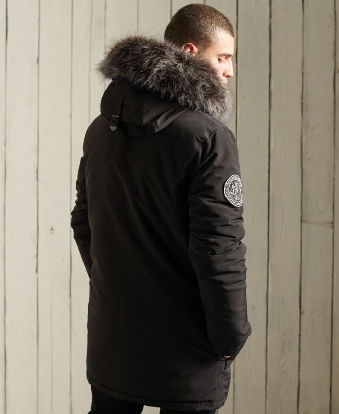 Superdry облекло N00H1157 черен мъже палто парка everest