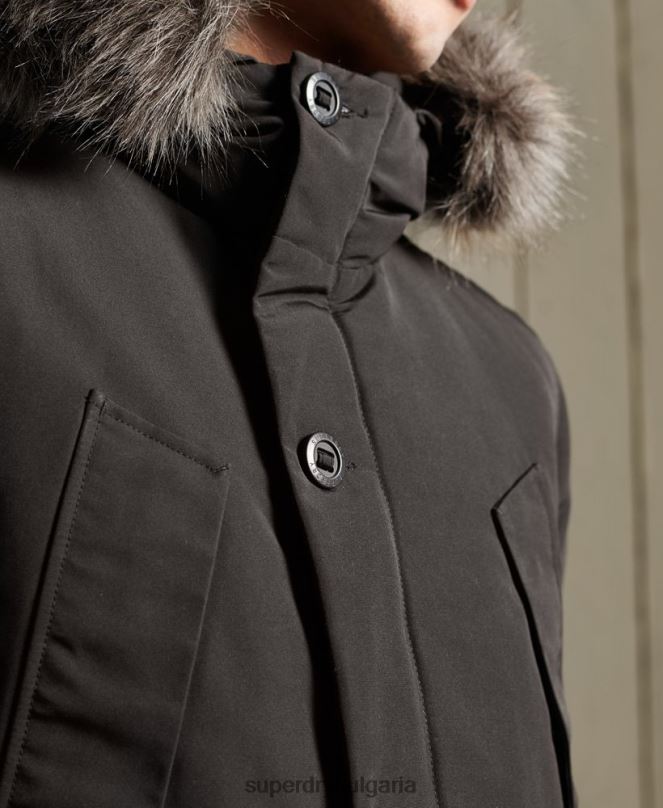 Superdry облекло N00H1157 черен мъже палто парка everest
