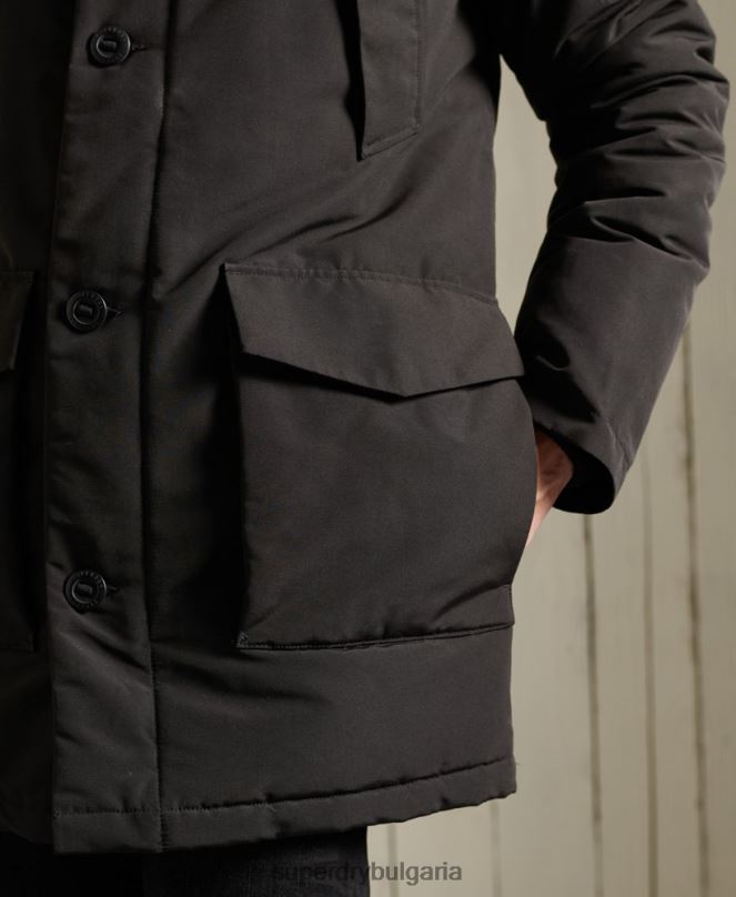 Superdry облекло N00H1157 черен мъже палто парка everest