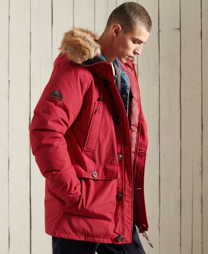 Superdry облекло N00H1175 червен мъже новобранец палто парка