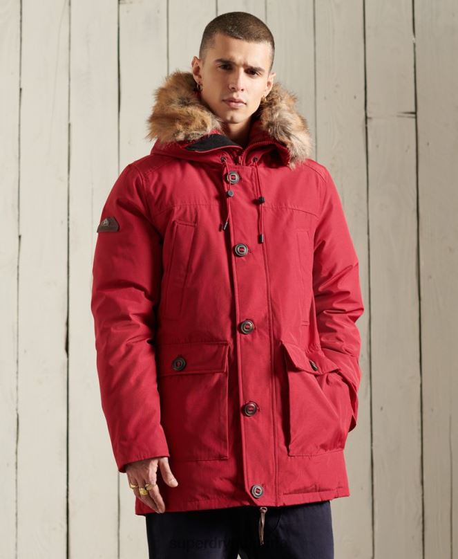 Superdry облекло N00H1175 червен мъже новобранец палто парка
