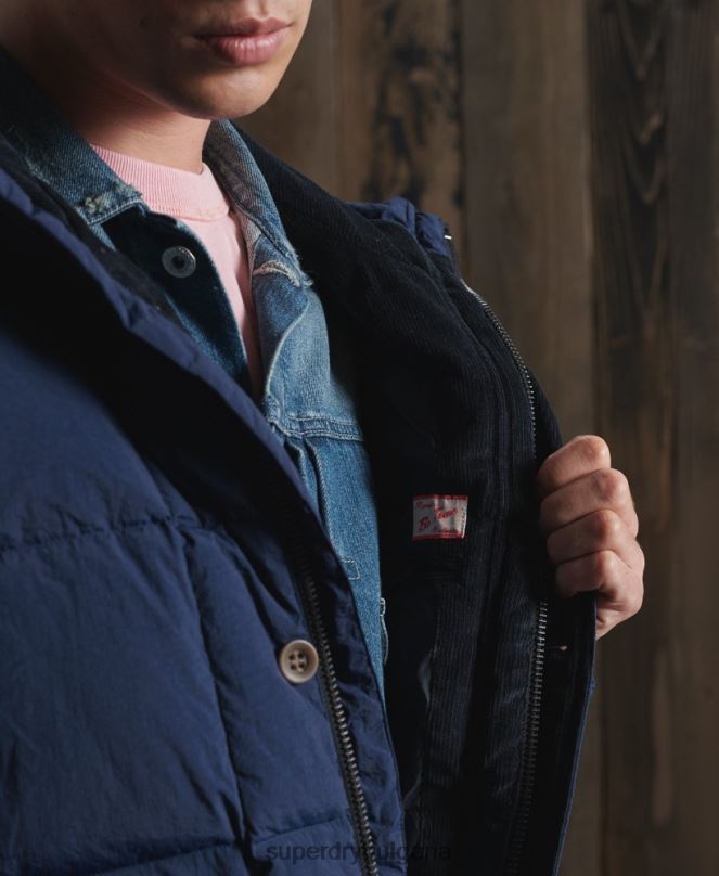 Superdry облекло N00H1180 син мъже лимитирана серия палто парка със сух пух