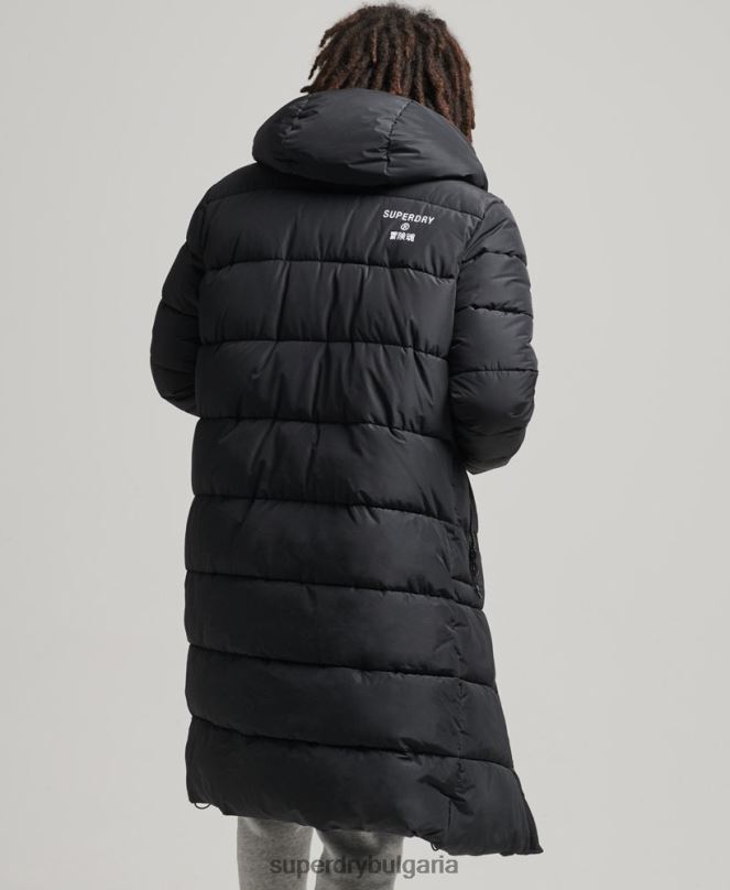 Superdry облекло N00H4481 черен мъже палто с парагади с качулка и лого