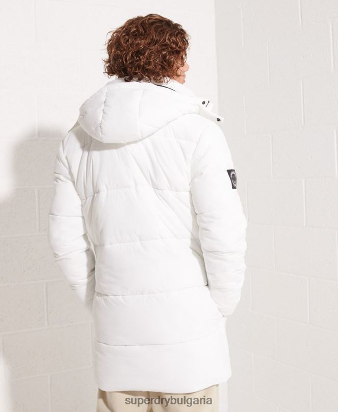Superdry облекло N00H4483 бяло мъже експедиционно подплатено палто парка