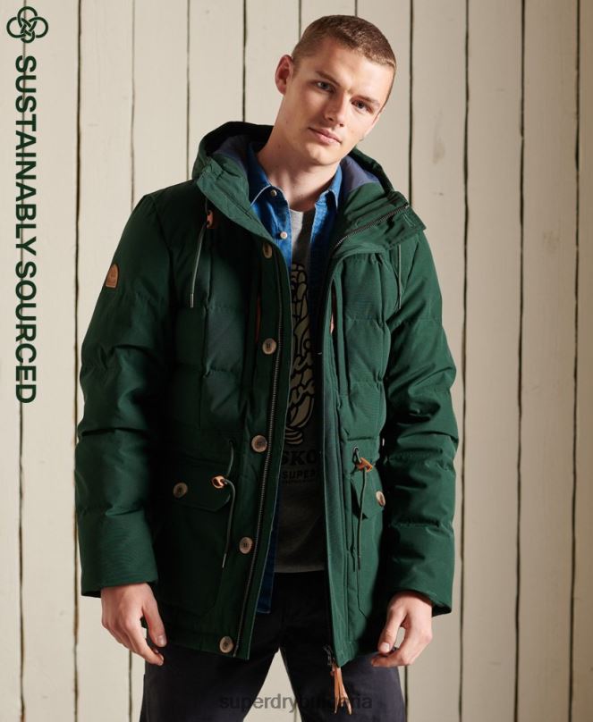 Superdry облекло N00H4485 зелено мъже палто парка за планински експедиции