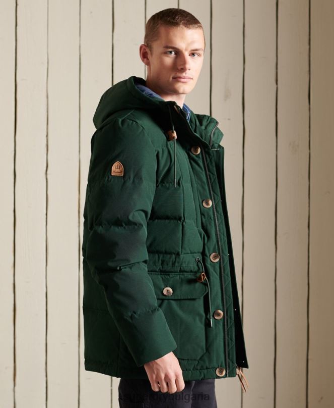 Superdry облекло N00H4485 зелено мъже палто парка за планински експедиции