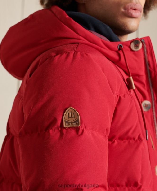 Superdry облекло N00H4486 червен мъже палто парка за планински експедиции