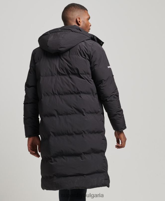 Superdry облекло N00H4489 черен мъже пухено палто с парагади