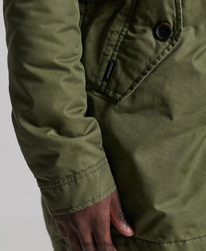 Superdry облекло N00H4493 каки мъже услуга палто парка с тапицерия от изкуствена кожа