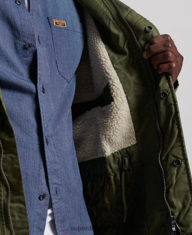 Superdry облекло N00H4493 каки мъже услуга палто парка с тапицерия от изкуствена кожа