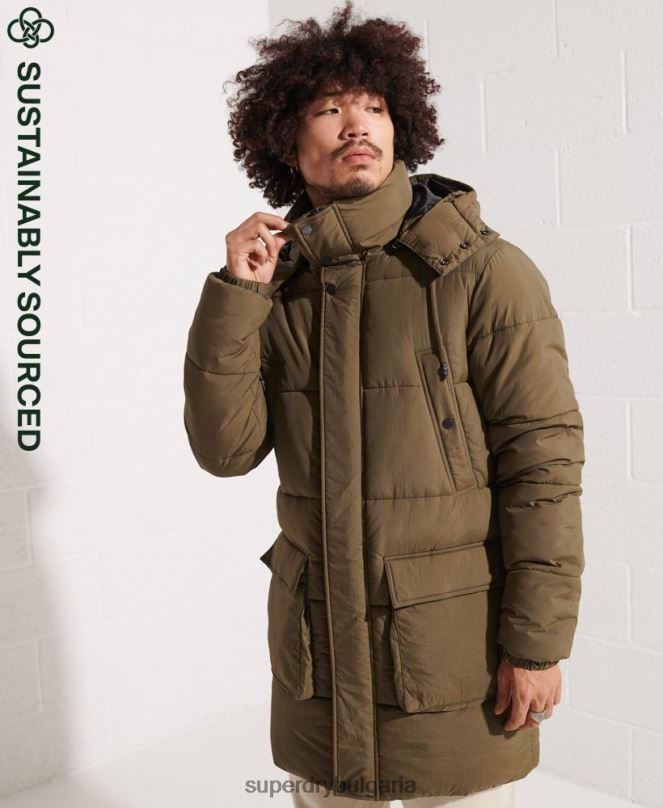 Superdry облекло N00H4502 каки мъже експедиционно подплатено палто парка