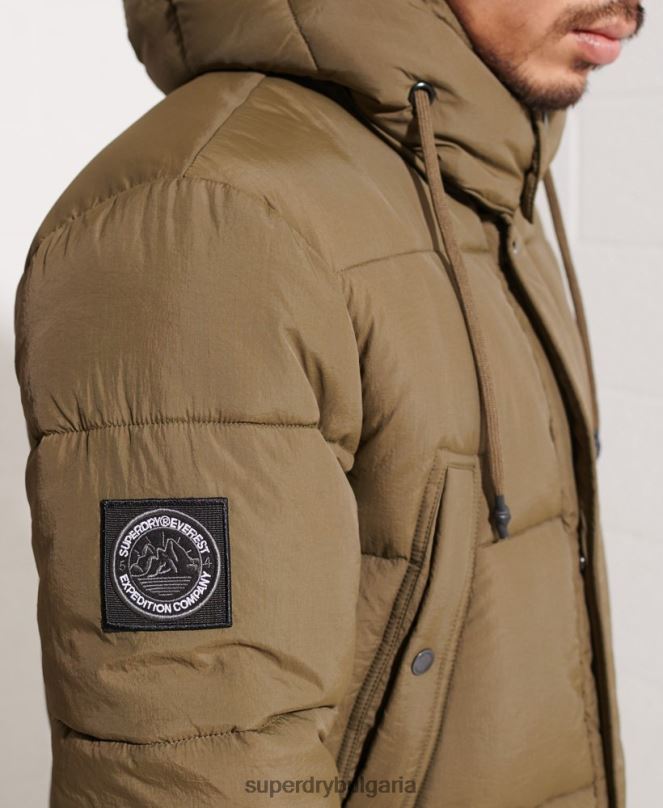 Superdry облекло N00H4502 каки мъже експедиционно подплатено палто парка