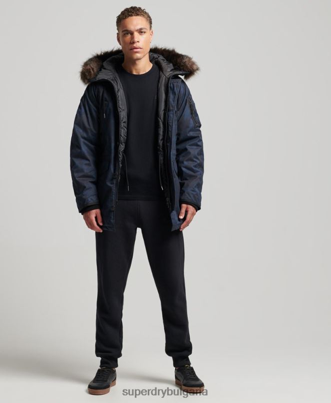 Superdry облекло N00H4509 военноморски флот мъже оригинално и ретро палто парка